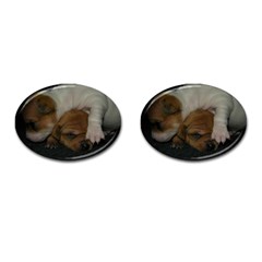 Adorable Baby Puppies Cufflinks (oval) by trendistuff