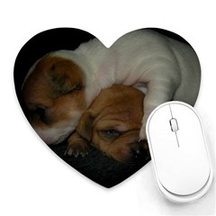 Adorable Baby Puppies Heart Mousepads by trendistuff