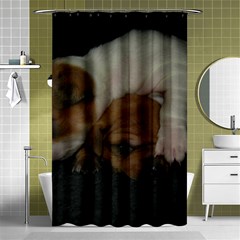 Adorable Baby Puppies Shower Curtain 48  X 72  (small) 