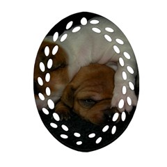 Adorable Baby Puppies Oval Filigree Ornament (2-side)  by trendistuff