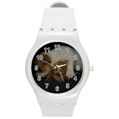 Adorable Baby Puppies Round Plastic Sport Watch (m) by trendistuff