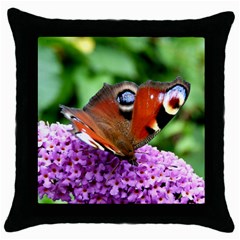 Peacock Butterfly Throw Pillow Cases (black) by trendistuff