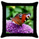 PEACOCK BUTTERFLY Throw Pillow Cases (Black)