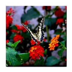 Butterfly Flowers 1 Tile Coasters by trendistuff