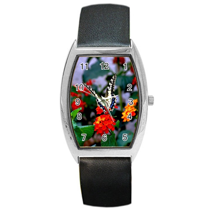 BUTTERFLY FLOWERS 1 Barrel Metal Watches