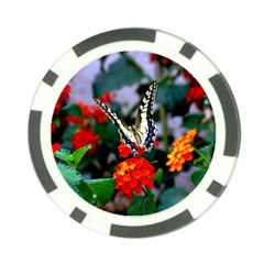 Butterfly Flowers 1 Poker Chip Card Guards by trendistuff