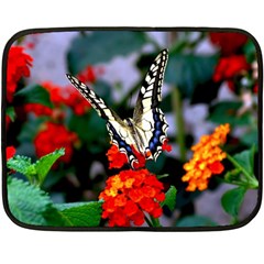 Butterfly Flowers 1 Fleece Blanket (mini)