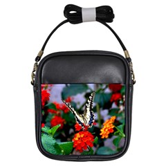 Butterfly Flowers 1 Girls Sling Bags by trendistuff