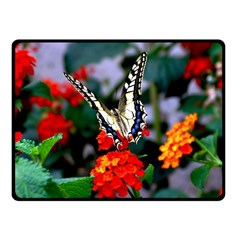 Butterfly Flowers 1 Double Sided Fleece Blanket (small) 