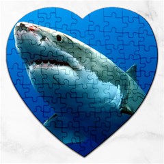 Great White Shark 3 Jigsaw Puzzle (heart) by trendistuff