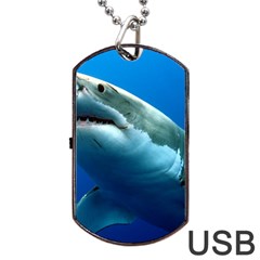 Great White Shark 3 Dog Tag Usb Flash (two Sides) 