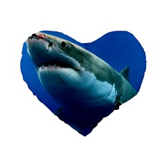 Great White Shark 3 Standard 16  Premium Flano Heart Shape Cushions