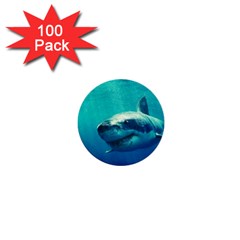 Great White Shark 1 1  Mini Buttons (100 Pack)  by trendistuff