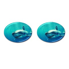 Great White Shark 1 Cufflinks (oval) by trendistuff