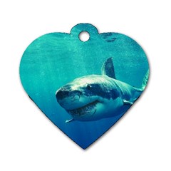 Great White Shark 1 Dog Tag Heart (one Side) by trendistuff