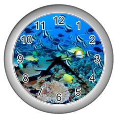 Fr Frigate Shoals Wall Clocks (silver)  by trendistuff