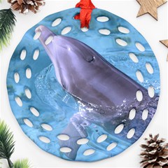 Dolphin 2 Ornament (round Filigree)  by trendistuff