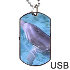 Dolphin 2 Dog Tag Usb Flash (one Side)