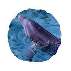 Dolphin 2 Standard 15  Premium Flano Round Cushions