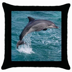 Dolphin Throw Pillow Cases (black) by trendistuff