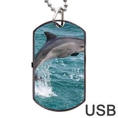 Dolphin Dog Tag Usb Flash (one Side)