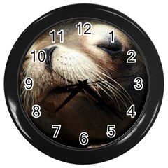 Cute Sea Lion Wall Clocks (black) by trendistuff