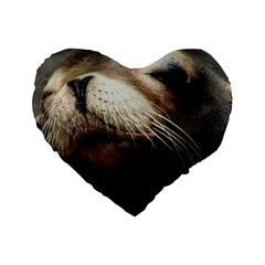 Cute Sea Lion Standard 16  Premium Flano Heart Shape Cushions