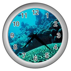 Coral Reefs 2 Wall Clocks (silver)  by trendistuff