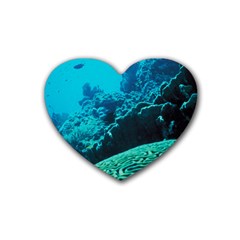 Coral Reefs 2 Rubber Coaster (heart)  by trendistuff