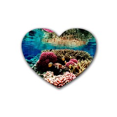 Coral Reefs 1 Rubber Coaster (heart)  by trendistuff