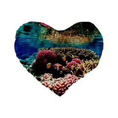 Coral Reefs 1 Standard 16  Premium Flano Heart Shape Cushions by trendistuff