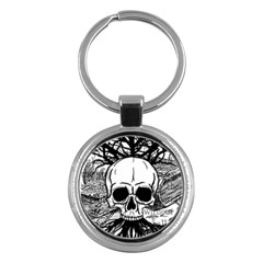 Skull & Books Key Chains (round)  by waywardmuse