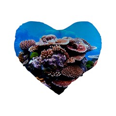 Coral Outcrop 2 Standard 16  Premium Flano Heart Shape Cushions by trendistuff