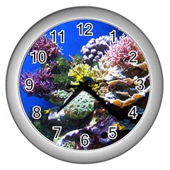 CORAL OUTCROP 1 Wall Clocks (Silver) 