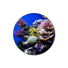 CORAL OUTCROP 1 Rubber Round Coaster (4 pack) 