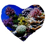 CORAL OUTCROP 1 Large 19  Premium Flano Heart Shape Cushions Front