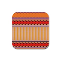 Stripes And Chevrons			rubber Square Coaster (4 Pack by LalyLauraFLM