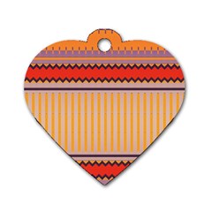 Stripes And Chevrons			dog Tag Heart (one Side) by LalyLauraFLM