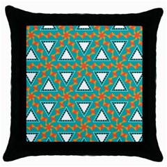 Triangles And Other Shapes Pattern			throw Pillow Case (black) by LalyLauraFLM