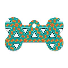 Triangles And Other Shapes Pattern			dog Tag Bone (one Side) by LalyLauraFLM