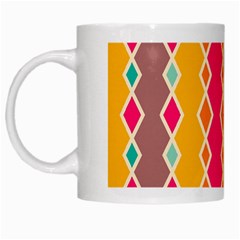 Symmetric Rhombus Design White Mug by LalyLauraFLM