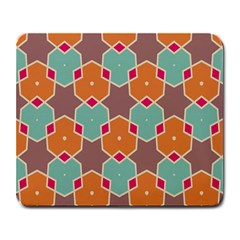 Stars And Honeycombs Pattern			large Mousepad by LalyLauraFLM