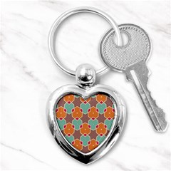 Stars And Honeycombs Pattern			key Chain (heart)