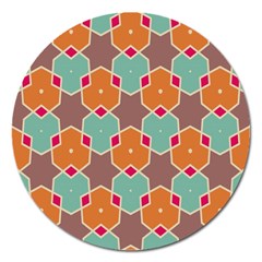 Stars And Honeycombs Pattern			magnet 5  (round) by LalyLauraFLM