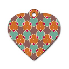 Stars And Honeycombs Pattern			dog Tag Heart (one Side)