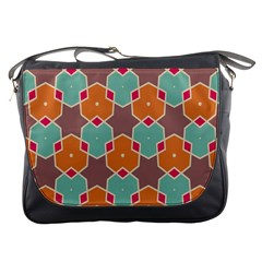 Stars And Honeycombs Pattern			messenger Bag by LalyLauraFLM