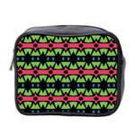 Shapes on a black background pattern Mini Toiletries Bag (Two Sides) Front