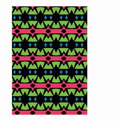 Shapes On A Black Background Pattern Small Garden Flag