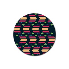 Triangles And Other Shapes			rubber Coaster (round) by LalyLauraFLM