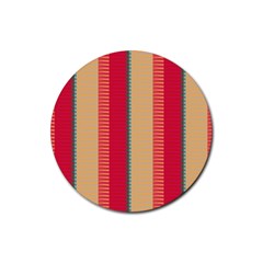 Stripes And Other Shapes			rubber Coaster (round) by LalyLauraFLM